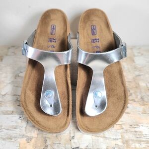 Gizeh Soft Footbed - Metallic Leather Silver size 37 Regular/Wide